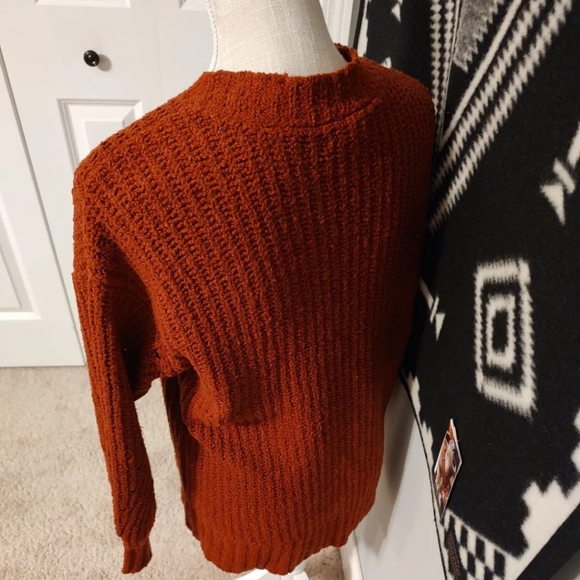 ❤️🔥EUC American Eagle Ladie's Oversized Campus Fit Button Front Cardigan, Rust - Picture 8 of 12